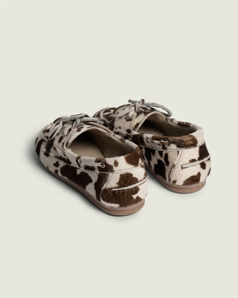 Posa Boat Loafer – Cow Print-DAMES SCHOENEN-Beige