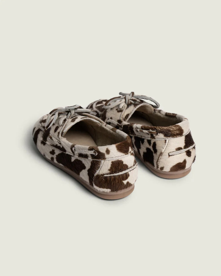 Posa Boat Loafer – Cow Print-DAMES SCHOENEN-Beige
