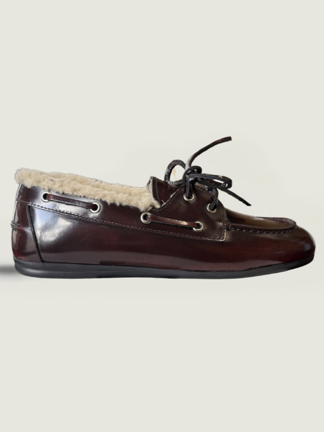Posa Boat Loafer Fur – Rood-DAMES SCHOENEN-Rood