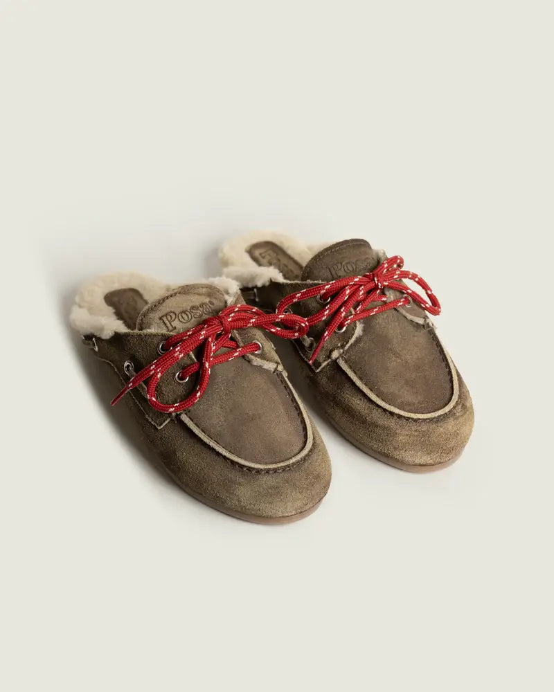 Posa Boat Loafer Mule – Dark Brown-DAMES SCHOENEN-Bruin