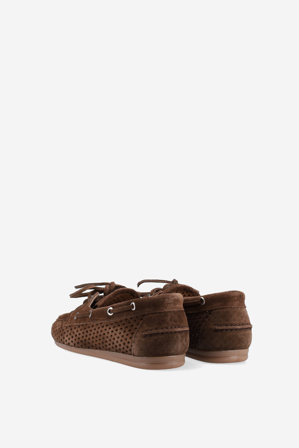 Posa Boat Loafer Perforated Dark Brown-DAMES SCHOENEN-Bruin