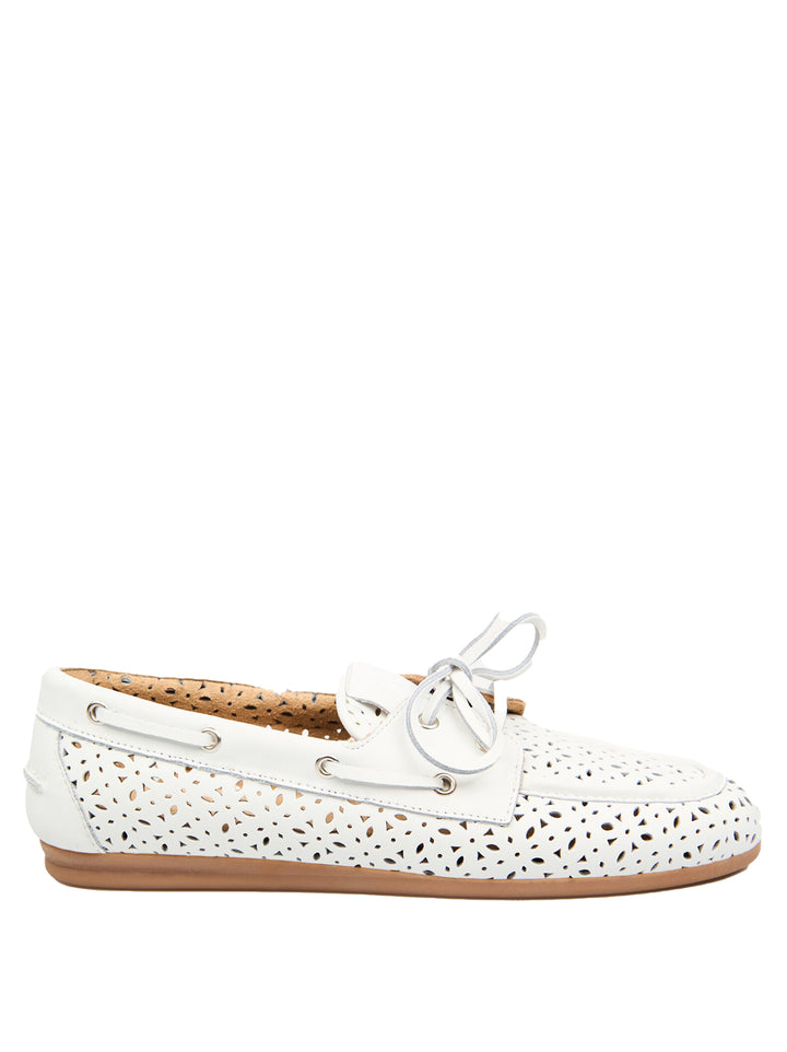 Posa Boat Loafer Perforated – Off White-DAMES SCHOENEN-Wit