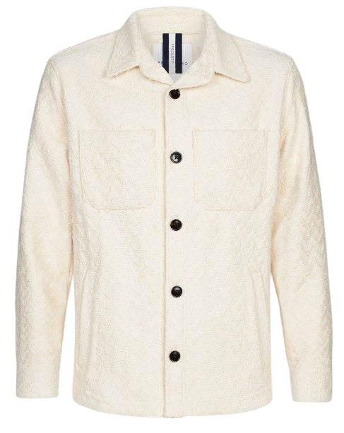 Produomo off white overshirt-95% Katoen<br />5% Polyamide-HEREN SHIRTS-Room