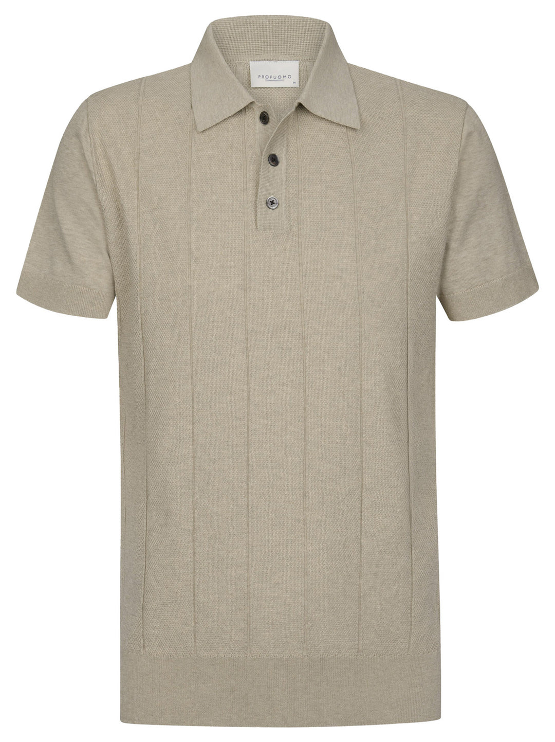 Profuomo Aero Ease gestreepte polo – Beige-100% katoen-HEREN POLO'S & T-SHIRTS-Beige