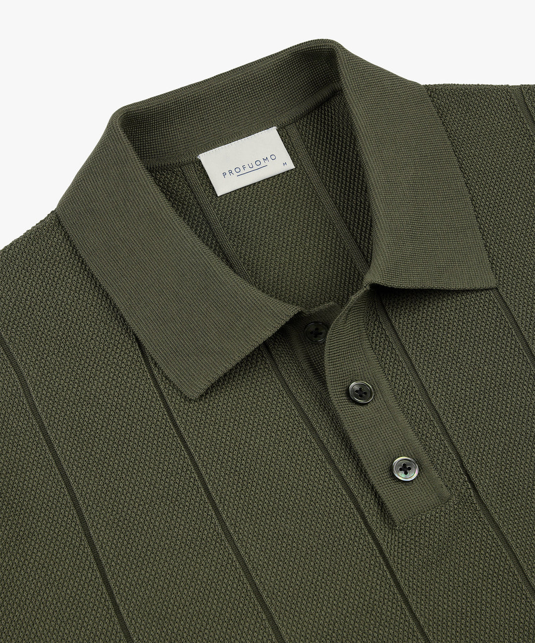 Profuomo Aero Ease gestreepte polo – Groen-100% katoen-HEREN POLO'S & T-SHIRTS-Groen