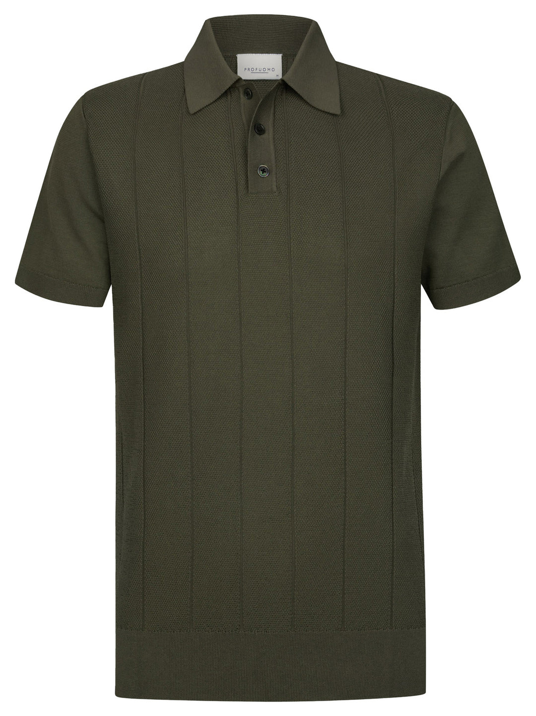 Profuomo Aero Ease gestreepte polo – Groen-100% katoen-HEREN POLO'S & T-SHIRTS-Groen