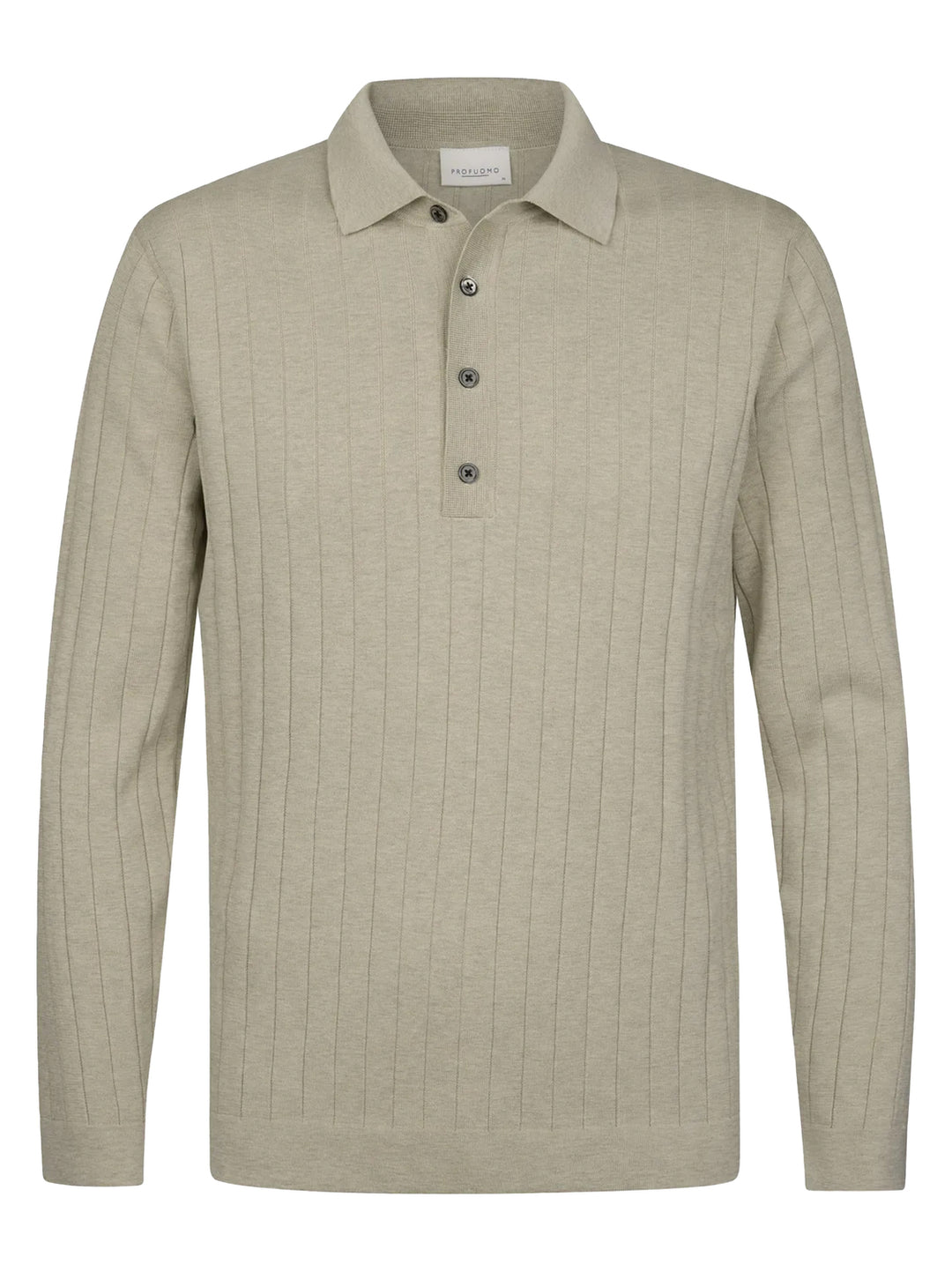 Profuomo Aero Ease Polo Lange Mouw – Beige-100% katoen-HEREN POLO'S & T-SHIRTS-Beige