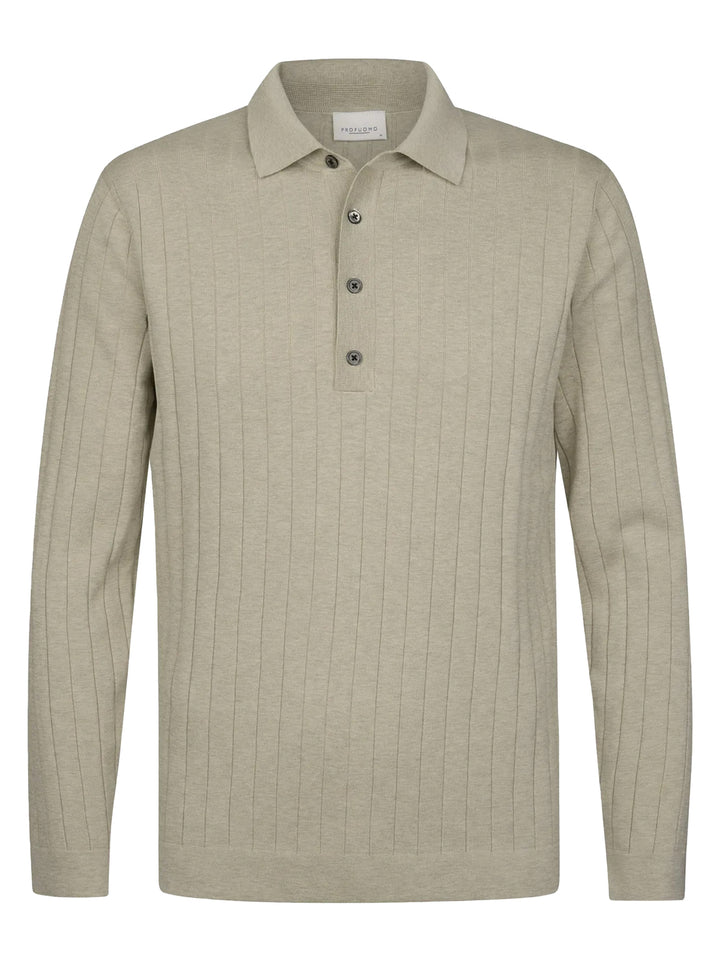Profuomo Aero Ease Polo Lange Mouw – Beige-100% katoen-HEREN POLO'S & T-SHIRTS-Beige