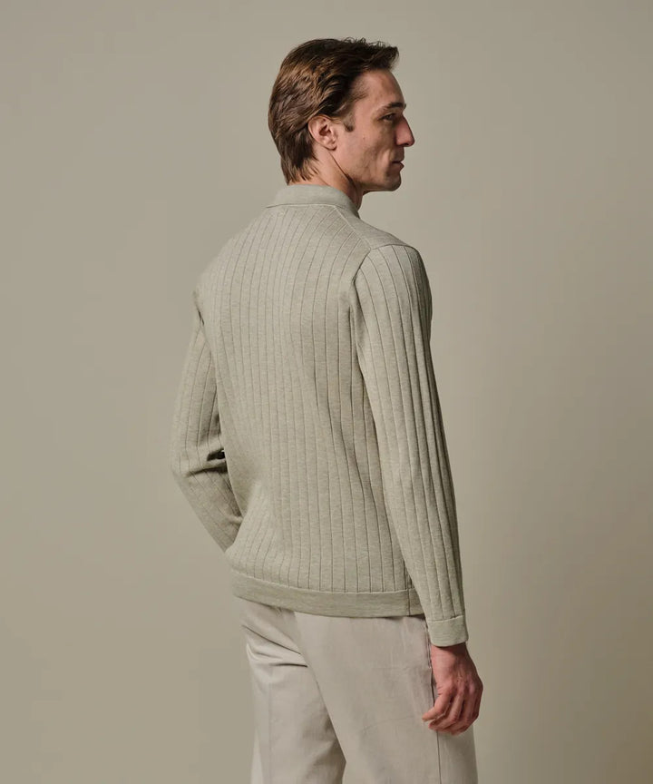 Profuomo Aero Ease Polo Lange Mouw – Beige-100% katoen-HEREN POLO'S & T-SHIRTS-Beige