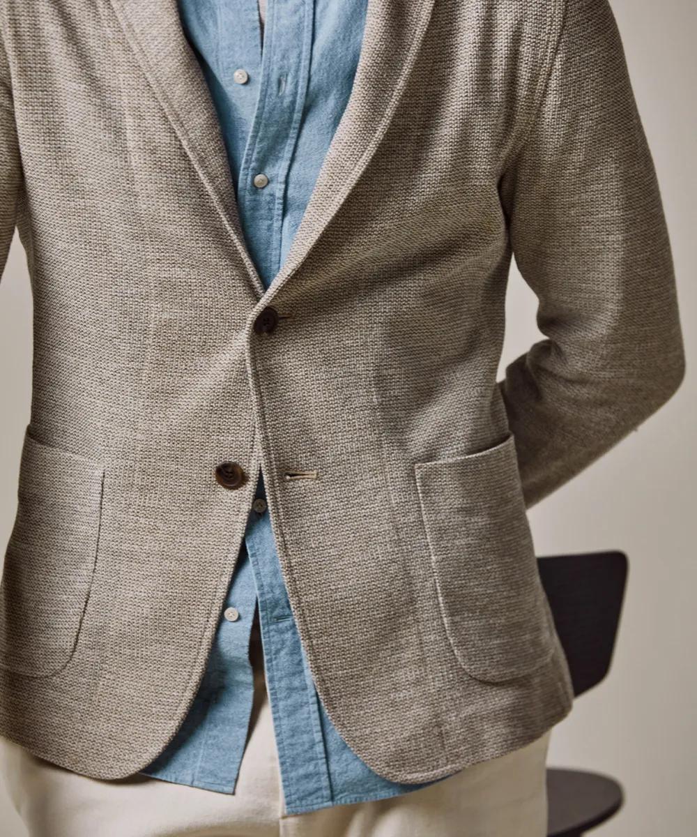 Profuomo beige melange colbert-66% polyester, 34% katoen-HEREN PAKKEN & COLBERTS-Beige