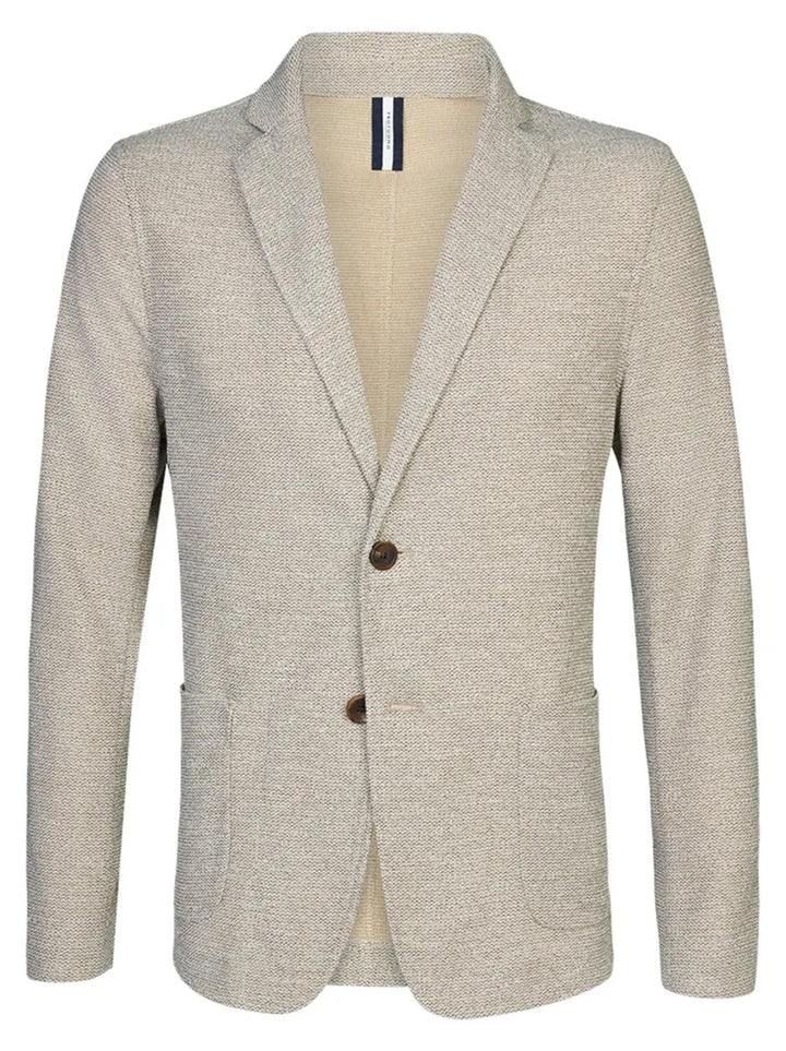 Profuomo beige melange colbert-66% polyester, 34% katoen-HEREN PAKKEN & COLBERTS-Beige