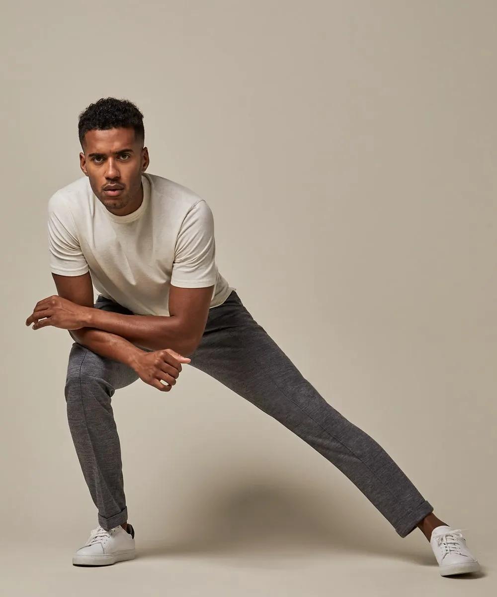 Profuomo beige melange T-shirt-100% katoen-HEREN POLO'S & T-SHIRTS-Beige