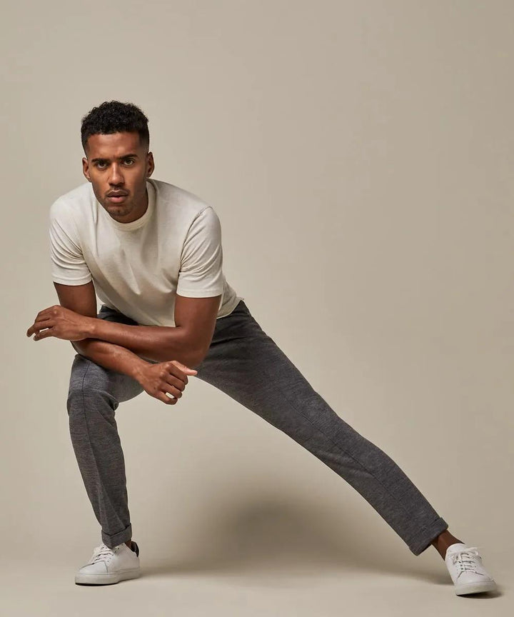 Profuomo beige melange T-shirt-100% katoen-HEREN POLO'S & T-SHIRTS-Beige