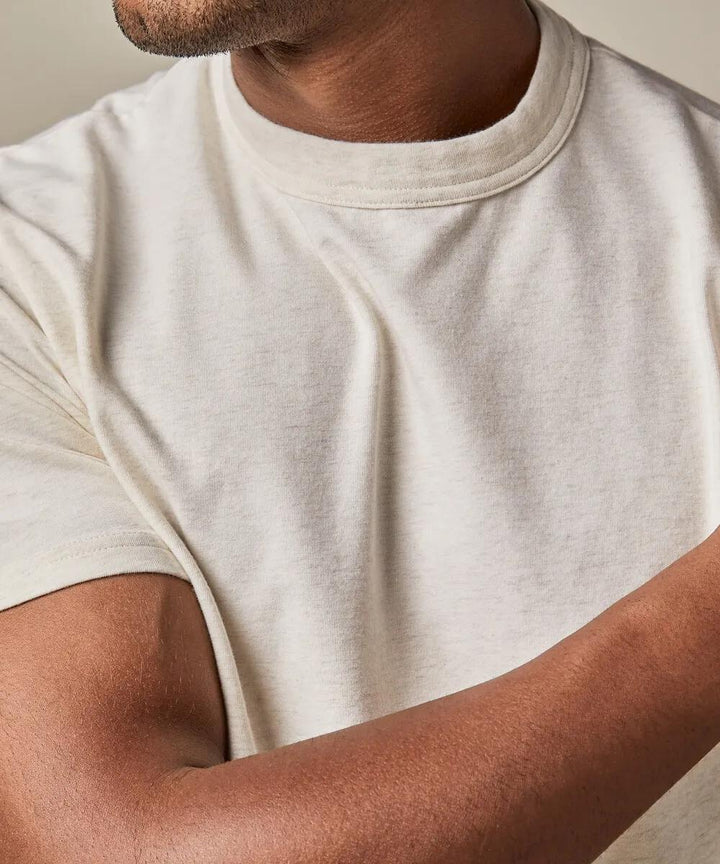 Profuomo beige melange T-shirt-100% katoen-HEREN POLO'S & T-SHIRTS-Beige