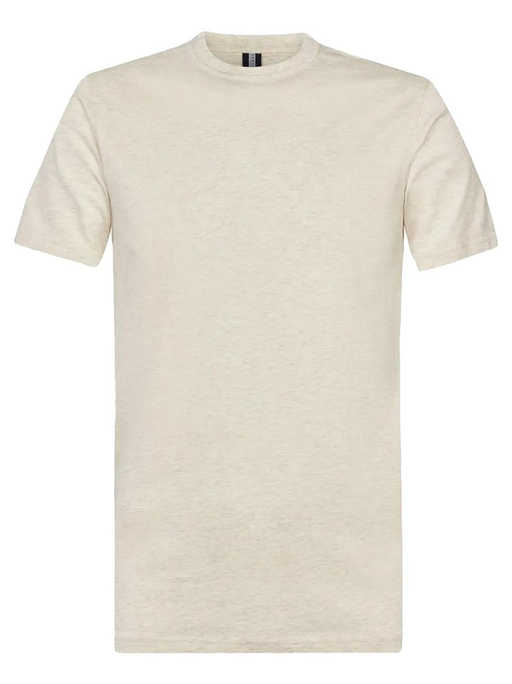 Profuomo beige melange T-shirt-100% katoen-HEREN POLO'S & T-SHIRTS-Beige
