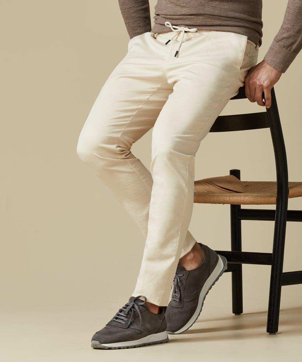 Profuomo beige sportcord chino-68% lyocell, 29% katoen, 3% elasthaan-HEREN BROEKEN-Beige