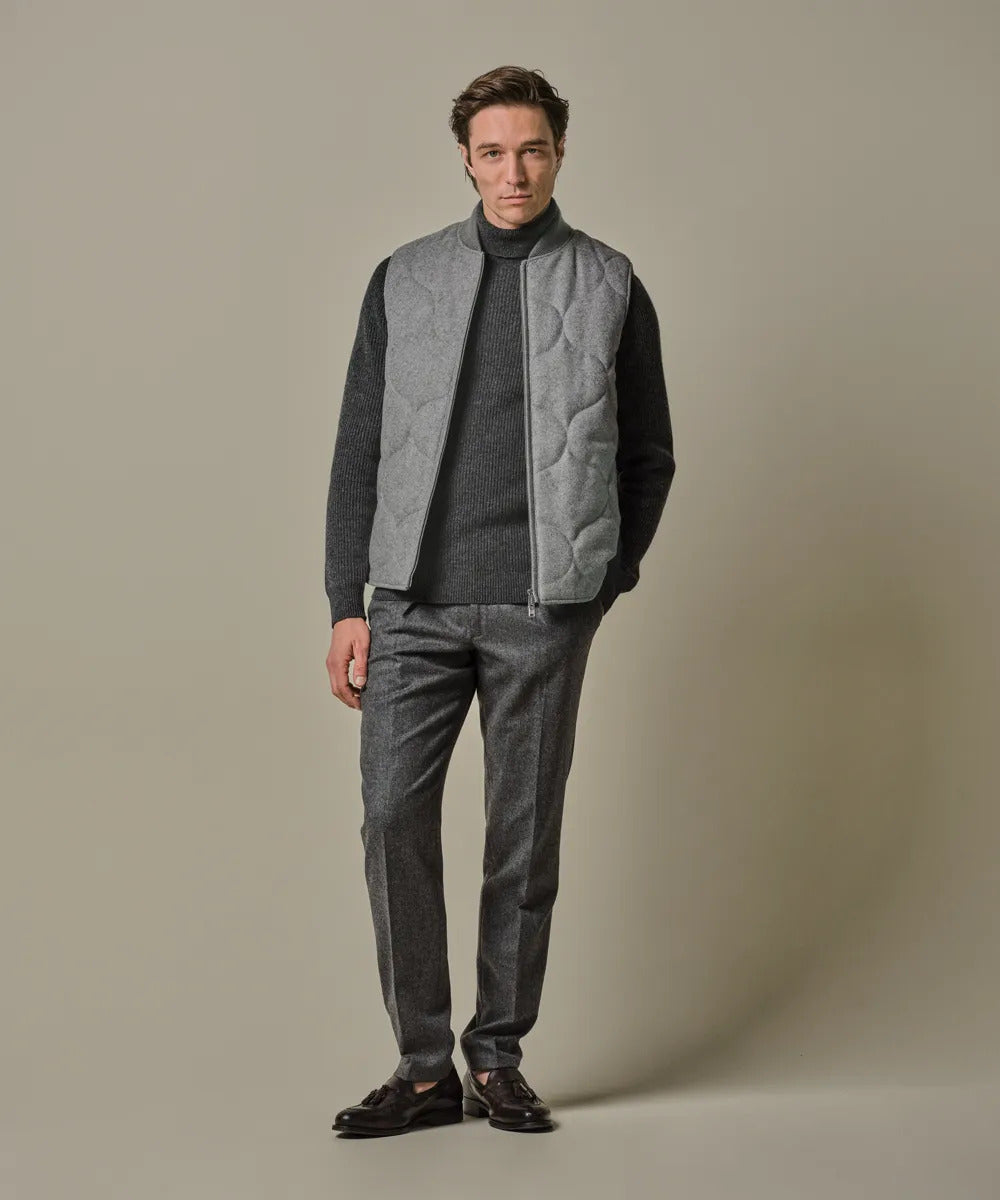 Profuomo Bodywarmer – Grijs-100% wol-HEREN JASSEN & JACKS-Grijs