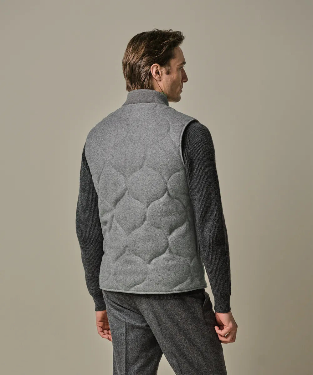 Profuomo Bodywarmer – Grijs-100% wol-HEREN JASSEN & JACKS-Grijs