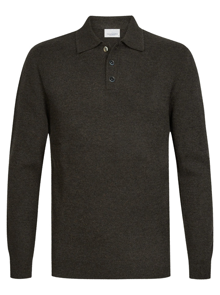 Profuomo Boiled Wollen Polo – Bruin-47% wol, 31% acrylic, 22% polyamide-HEREN TRUIEN & VESTEN-Bruin
