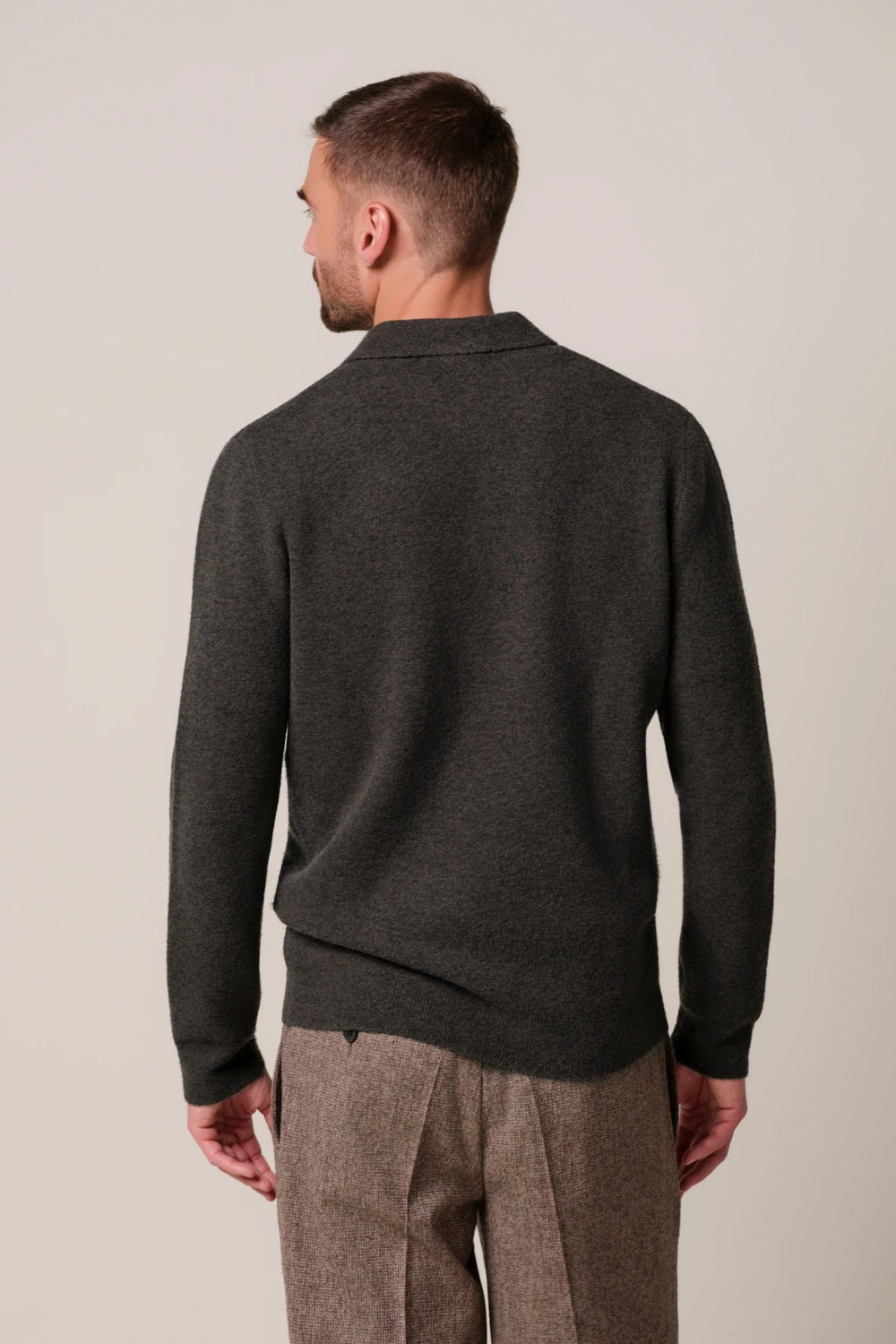 Profuomo Boiled Wollen Polo – Bruin-47% wol, 31% acrylic, 22% polyamide-HEREN TRUIEN & VESTEN-Bruin