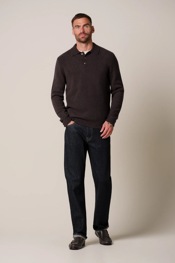 Profuomo Boiled Wool Polo – Aubergine-47% wol, 31% acrylic, 22% polyamide-HEREN TRUIEN & VESTEN-Paars