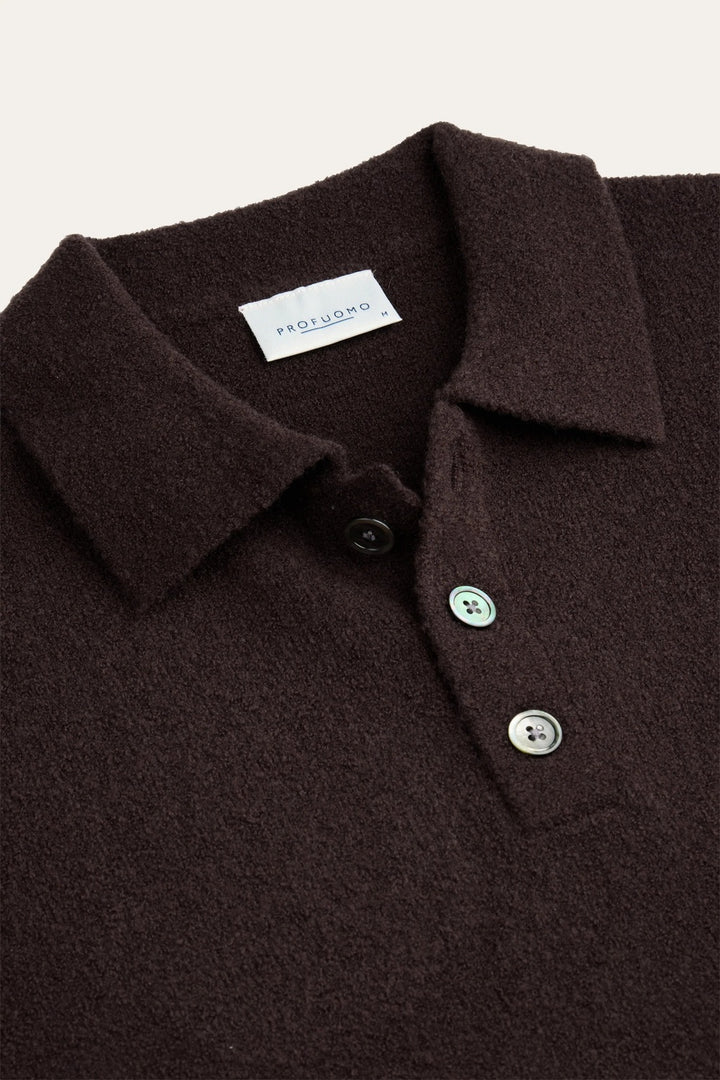 Profuomo Boiled Wool Polo – Aubergine-47% wol, 31% acrylic, 22% polyamide-HEREN TRUIEN & VESTEN-Paars