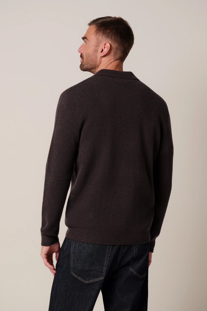 Profuomo Boiled Wool Polo – Aubergine-47% wol, 31% acrylic, 22% polyamide-HEREN TRUIEN & VESTEN-Paars