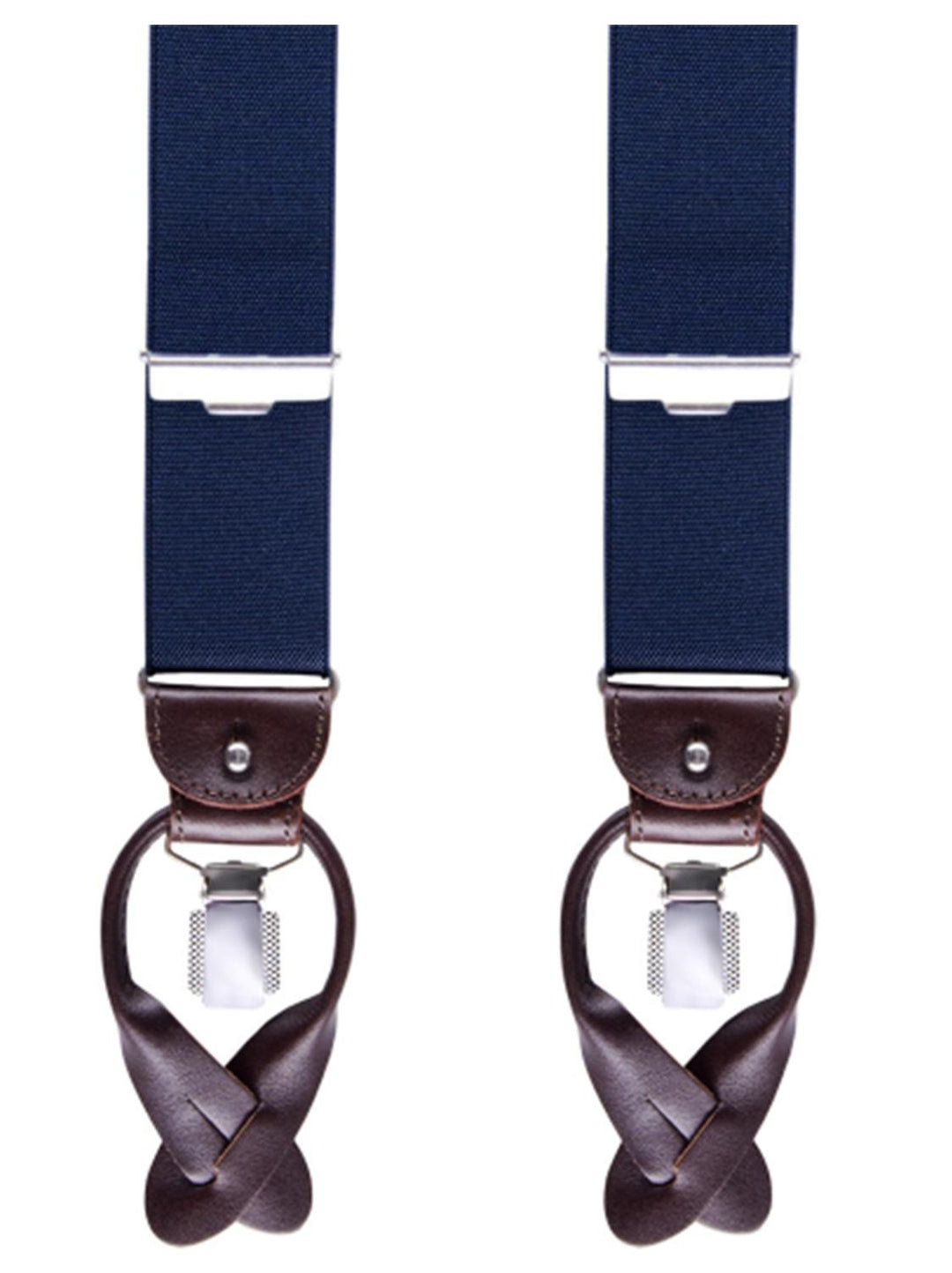 Profuomo bretels-72% polyester, 16% elastodiene, 10% leer, 2% polyamide.-HEREN ACCESSOIRES-Blauw