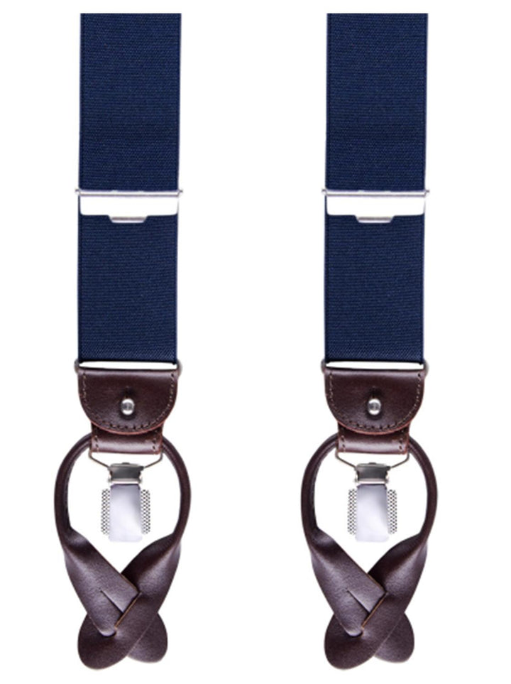 Profuomo bretels-72% polyester, 16% elastodiene, 10% leer, 2% polyamide.-HEREN ACCESSOIRES-Blauw