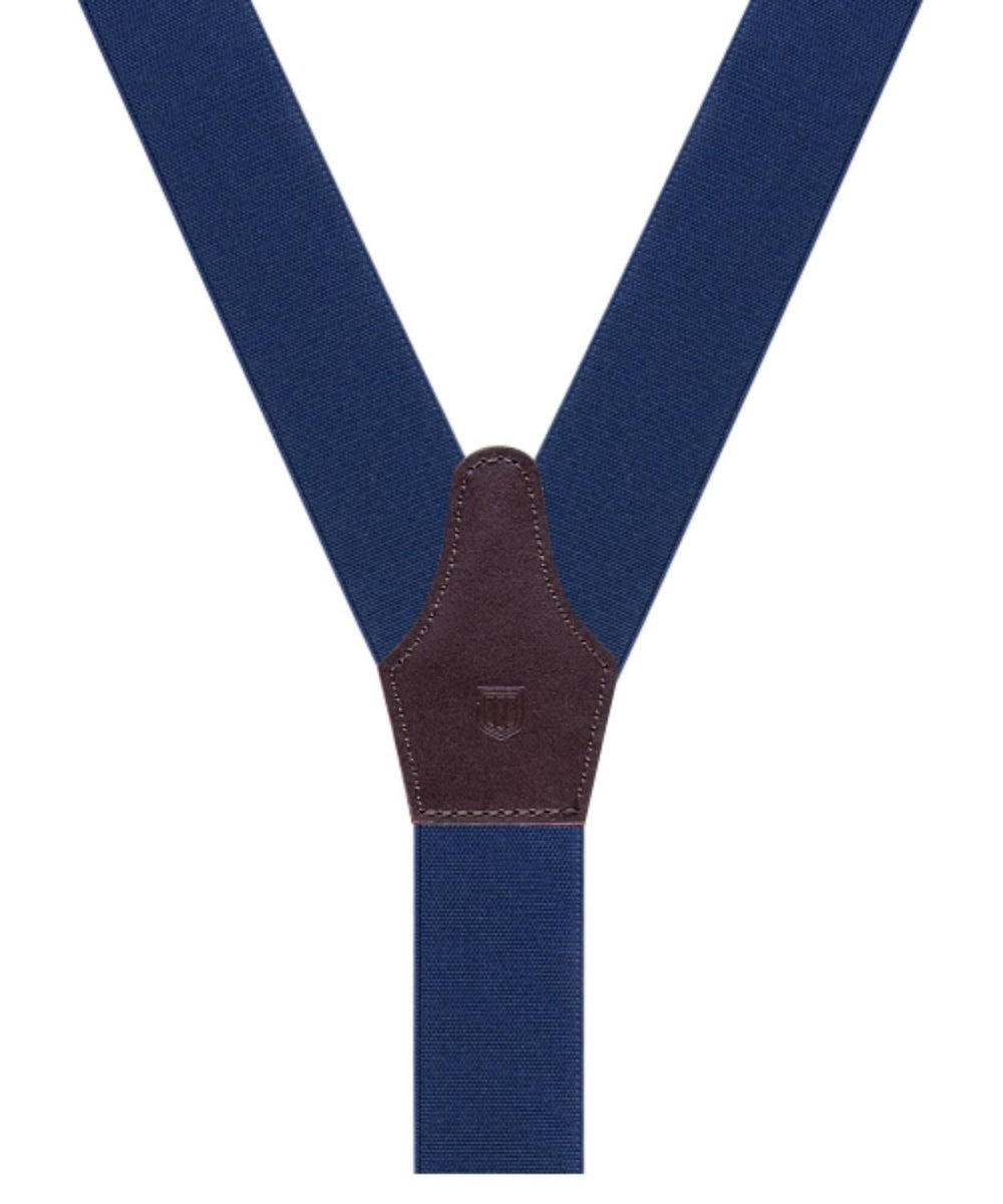 Profuomo bretels-72% polyester, 16% elastodiene, 10% leer, 2% polyamide.-HEREN ACCESSOIRES-Blauw