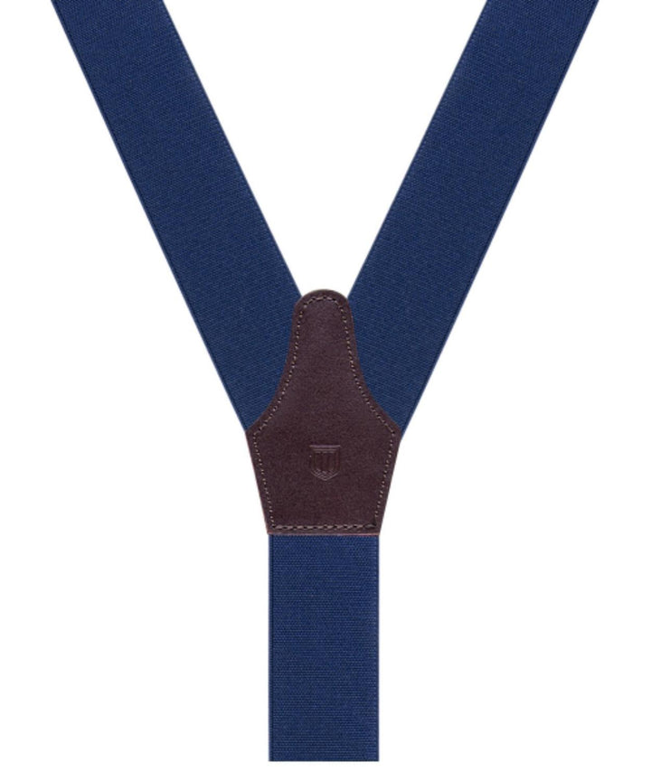 Profuomo bretels-72% polyester, 16% elastodiene, 10% leer, 2% polyamide.-HEREN ACCESSOIRES-Blauw