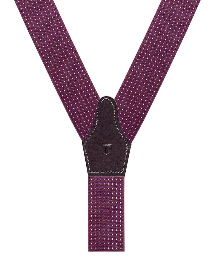 Profuomo bretels-72% polyester, 16% elastodiene, 10% leer, 2% polyamide.-HEREN ACCESSOIRES-Bordeaux