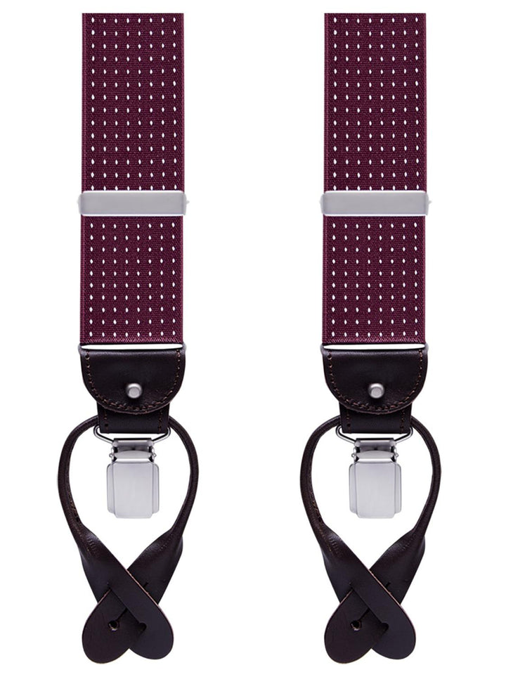 Profuomo bretels-72% polyester, 16% elastodiene, 10% leer, 2% polyamide.-HEREN ACCESSOIRES-Bordeaux