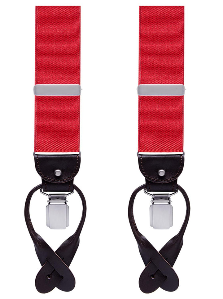 Profuomo bretels-72% polyester, 16% elastodiene, 10% leer, 2% polyamide.-HEREN ACCESSOIRES-Rood