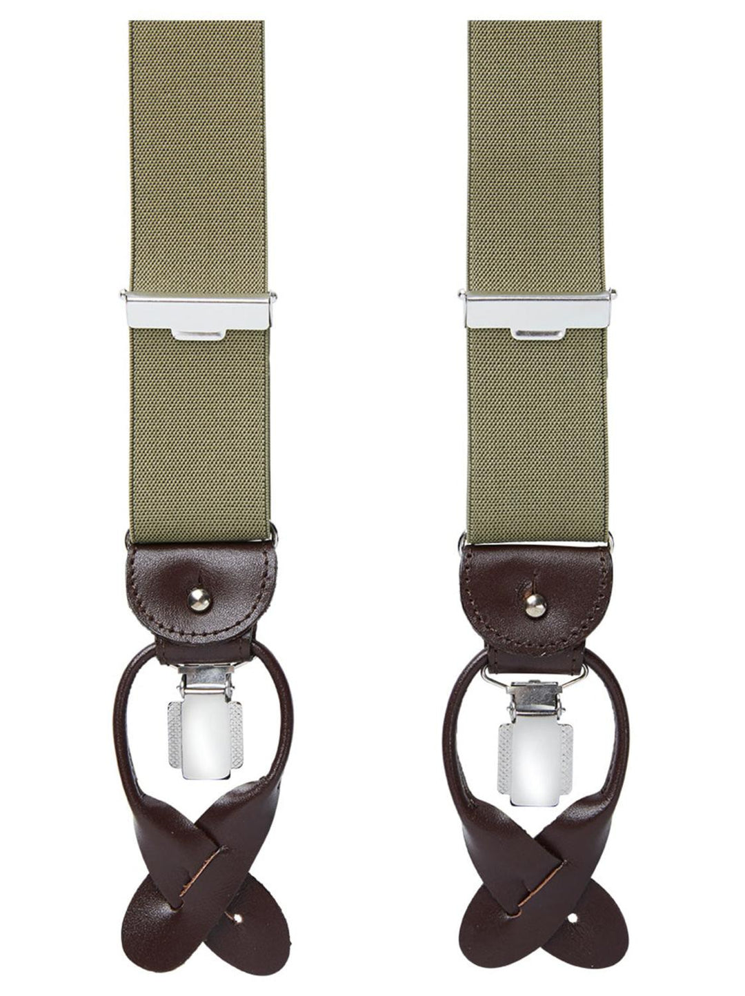 Profuomo bretels-75% polyester, 15% elastaan, 10% leer-HEREN ACCESSOIRES-Groen