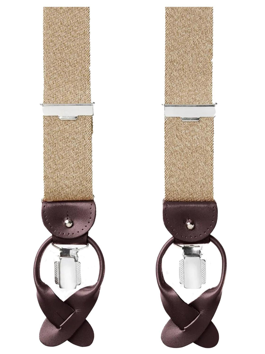 Profuomo bretels beige melange-Polyester-blend-HEREN ACCESSOIRES-Beige