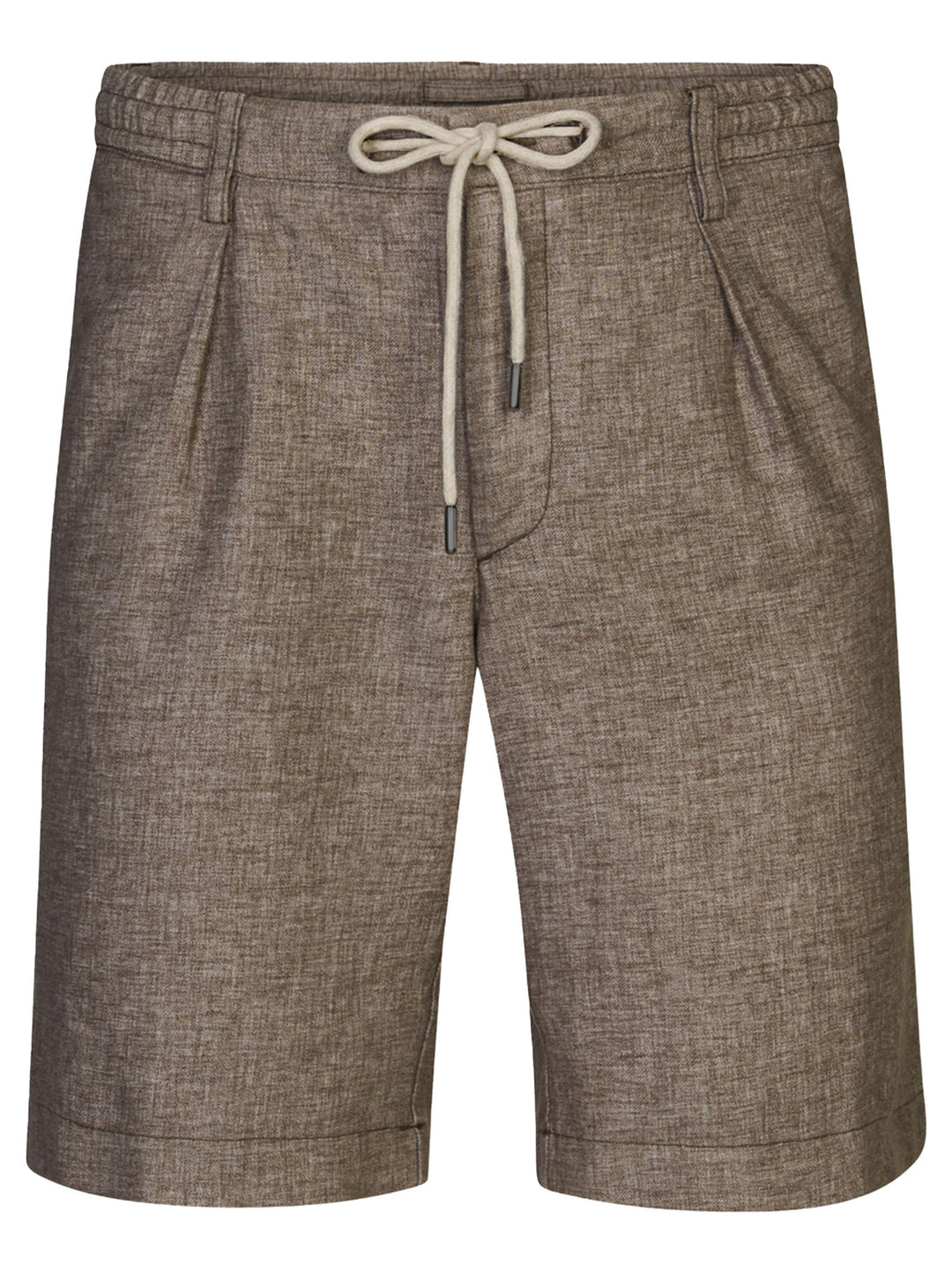 Profuomo Bruine linnen blend shorts – Bruin-55% polyester, 45% linnen-HEREN BROEKEN-Bruin