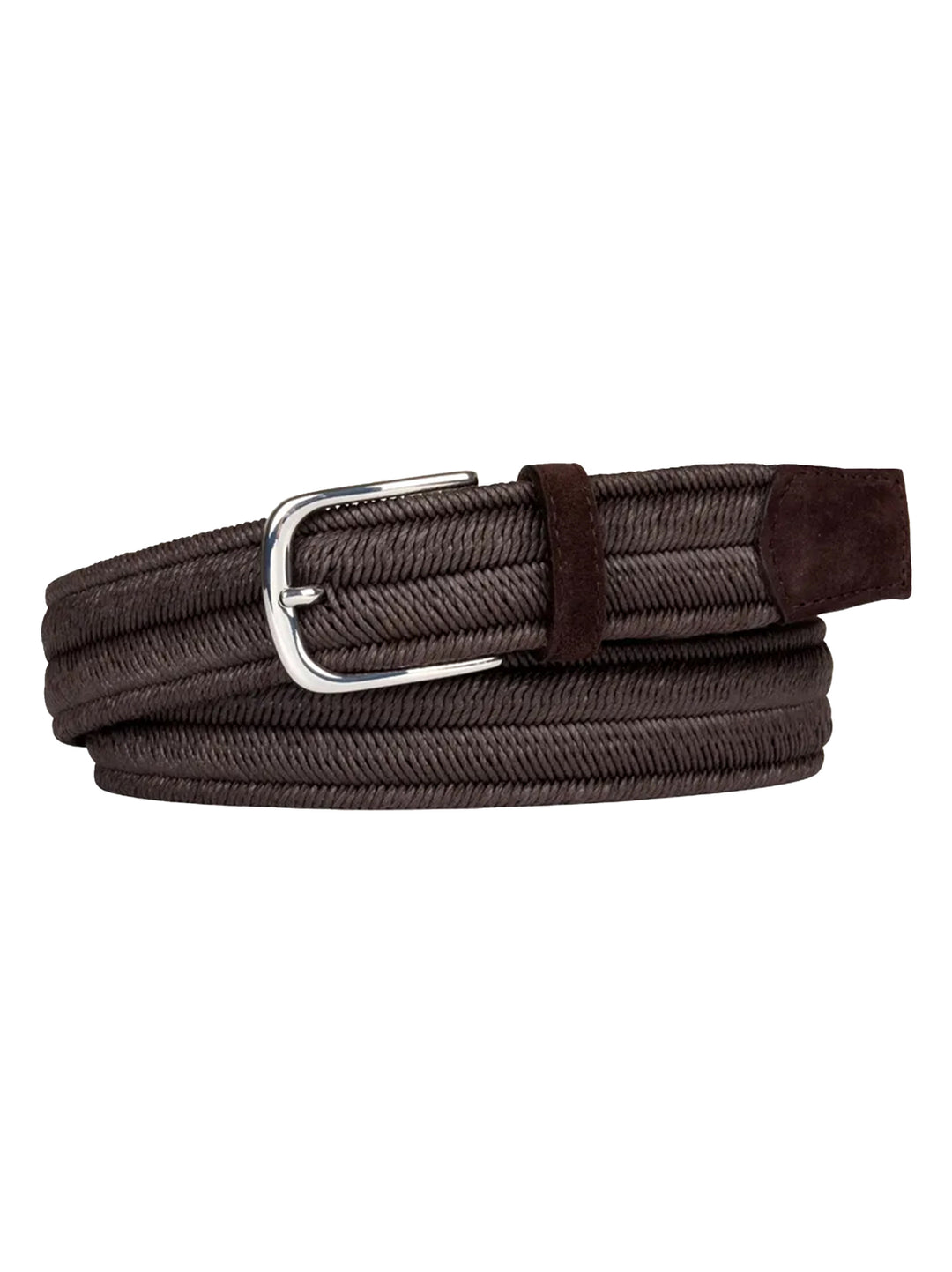 Profuomo bruine waxed elastische riem-80% Katoen / 10% Rubber / 10%-HEREN SCHOENEN & RIEMEN-Bruin