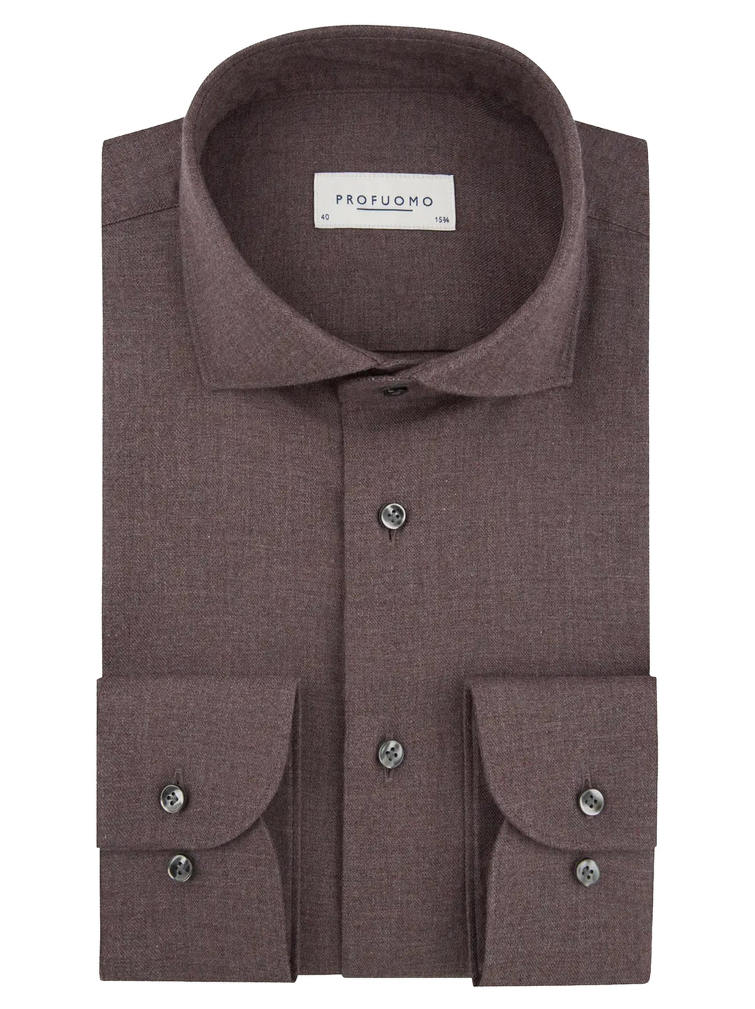Profuomo Brushed Twill Shirt Slim Fit – Paars-100% katoen-HEREN SHIRTS-Paars