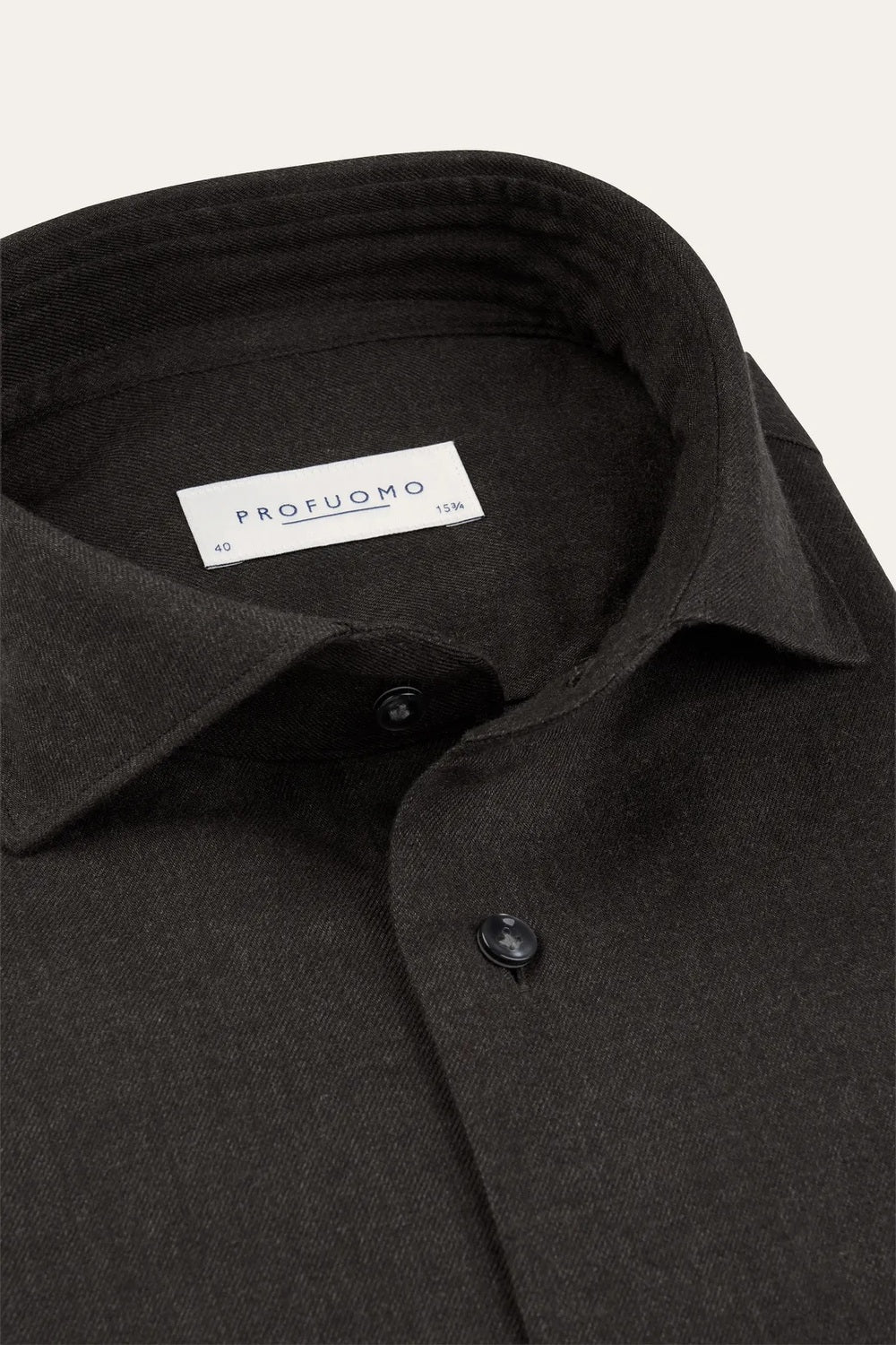 Profuomo Brushed Twill Slim Fit Overhemd – Bruin-100% katoen-HEREN SHIRTS-Bruin
