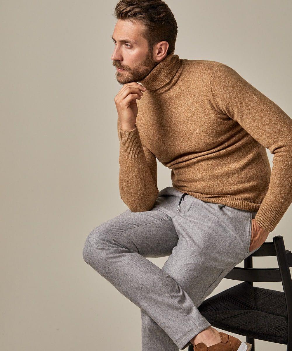 Profuomo camel coltrui-80% wol, 20% polyamide-HEREN TRUIEN & VESTEN-Beige