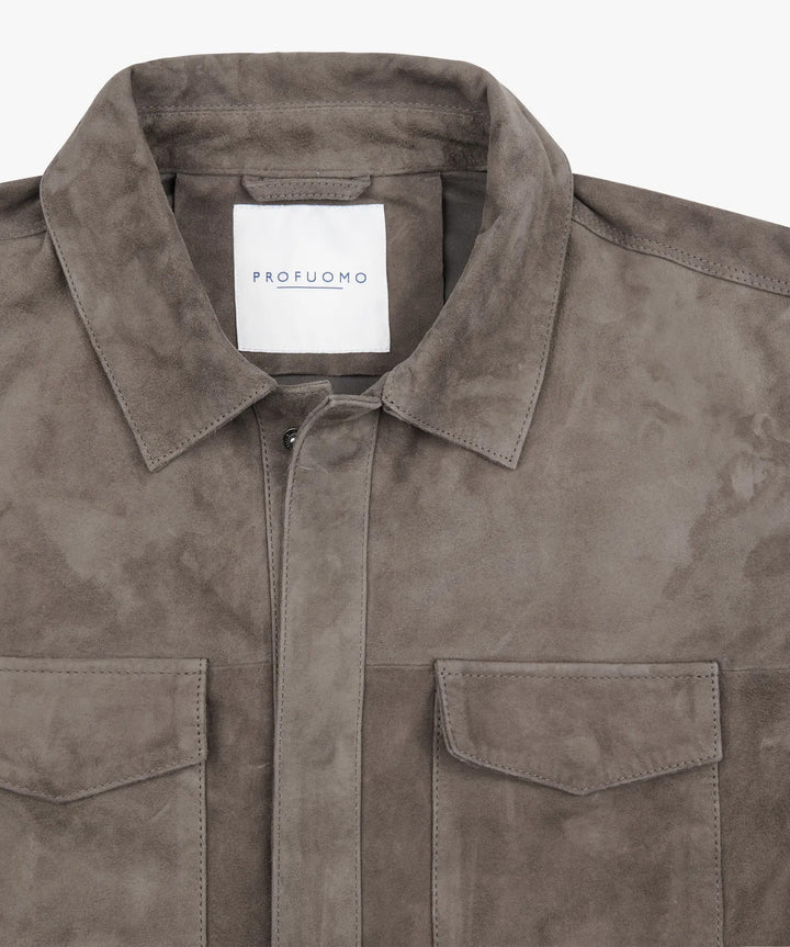 Profuomo Casual Overshirt – Bruin-100% leer-HEREN SHIRTS-Bruin