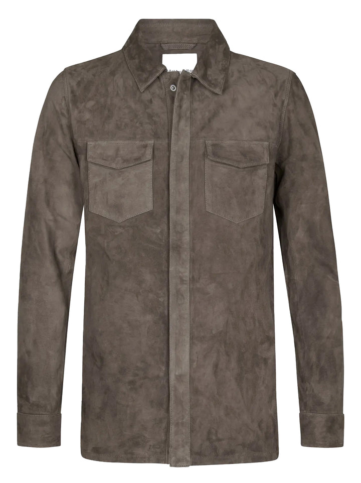 Profuomo Casual Overshirt – Bruin-100% leer-HEREN SHIRTS-Bruin