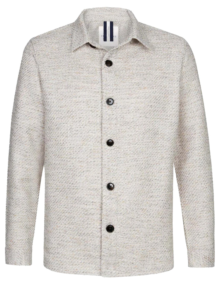 Profuomo casual overshirt – Grijs-41% katoen, 12% linnen, 28% viscose, 19% polyest -HEREN SHIRTS-Grijs