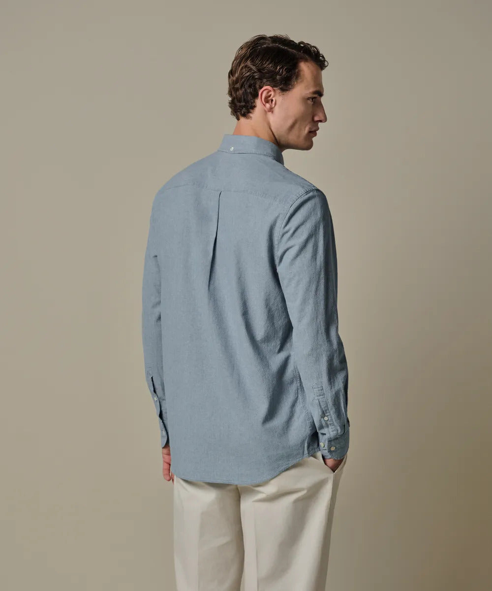 Profuomo Chambray Overhemd Button Down Relax – Bla-100% katoen-HEREN SHIRTS-Blauw