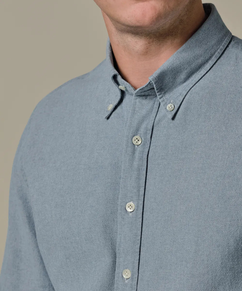 Profuomo Chambray Overhemd Button Down Relax – Bla-100% katoen-HEREN SHIRTS-Blauw