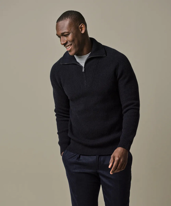 Profuomo Coltrui Rits – Blauw-100% wol-HEREN TRUIEN & VESTEN-Blauw