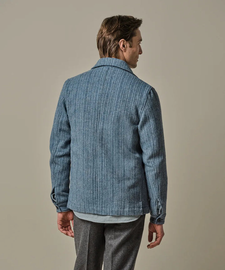 Profuomo Denim Look Overshirt – Blauw-100% wol-HEREN SHIRTS-Blauw