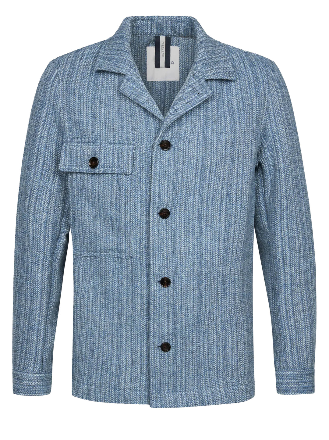 Profuomo Denim Look Overshirt – Blauw-100% wol-HEREN SHIRTS-Blauw