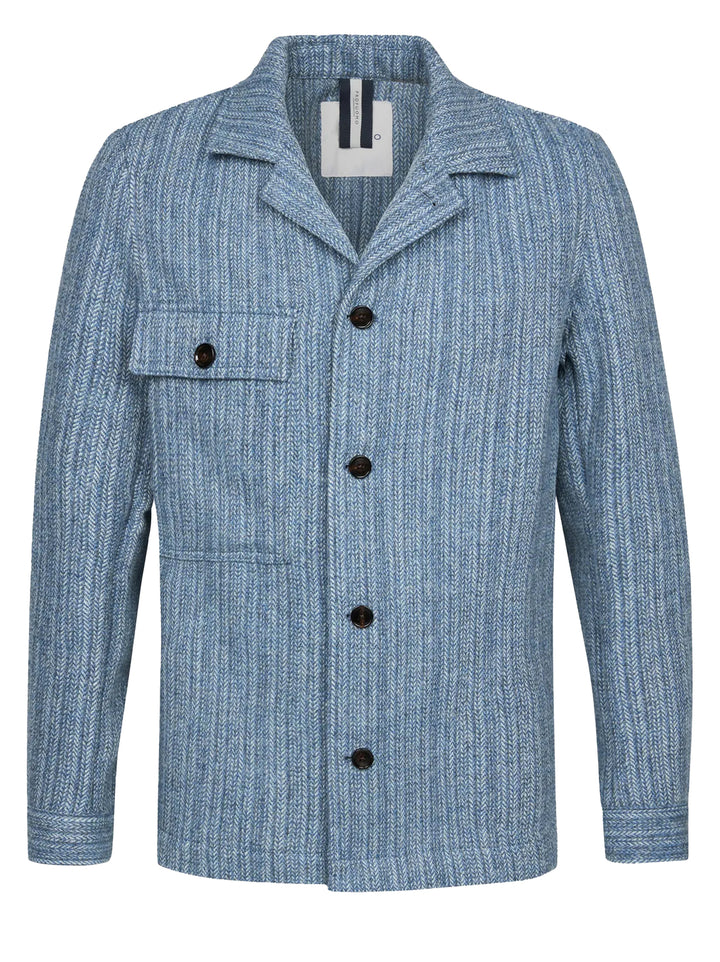 Profuomo Denim Look Overshirt – Blauw-100% wol-HEREN SHIRTS-Blauw